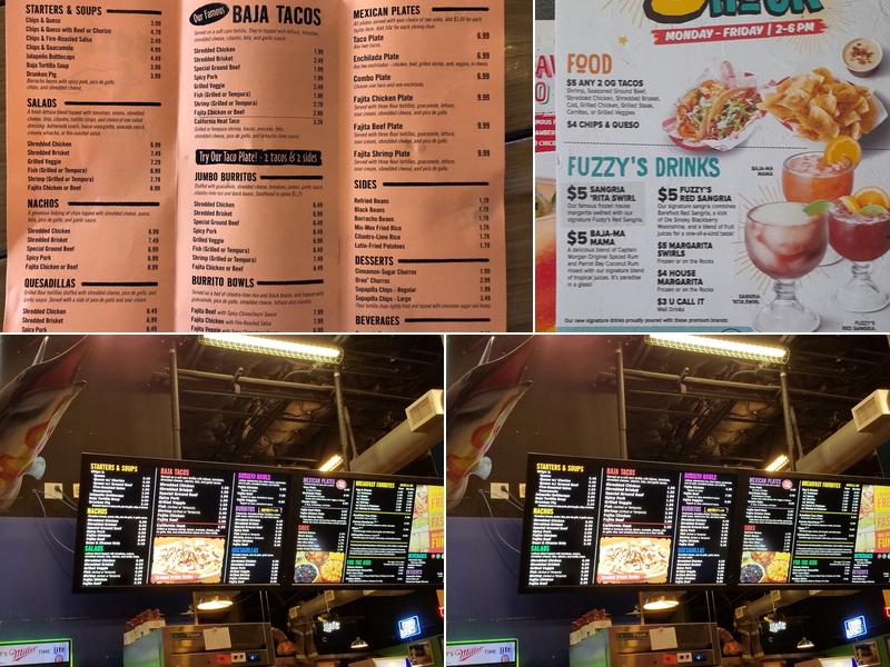 Fuzzy's Taco Shop Menu