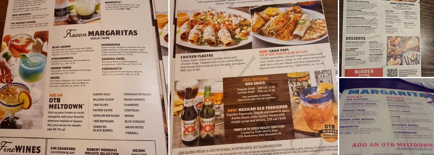 On The Border Mexican Grill & Cantina Menu