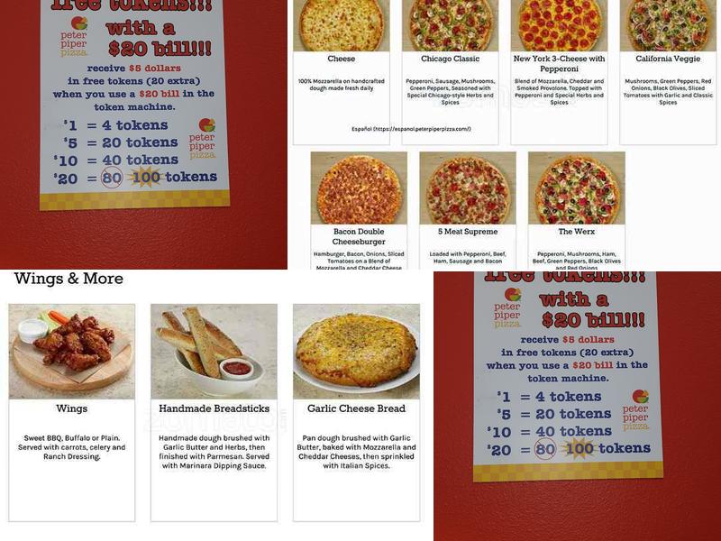Peter Piper Pizza Menu