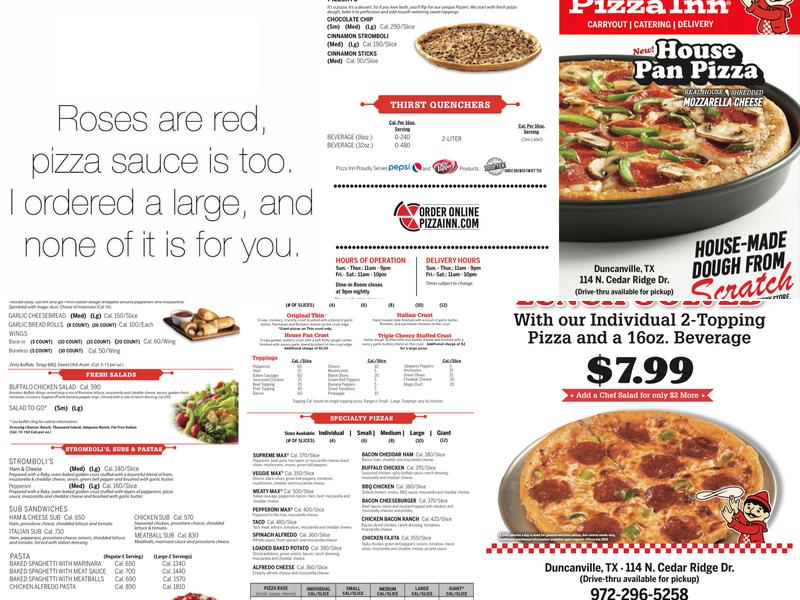 Pizza Inn Menu
