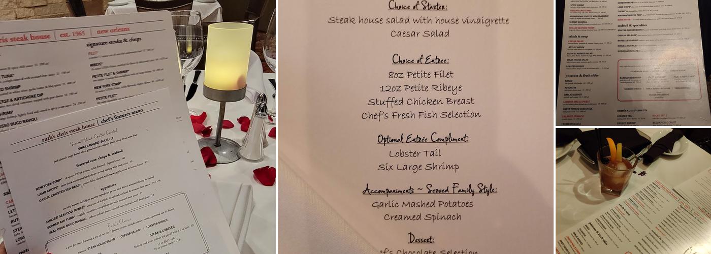 Ruth's Chris Steak House Menu