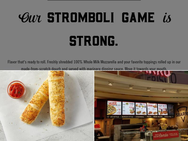 Sbarro Menu