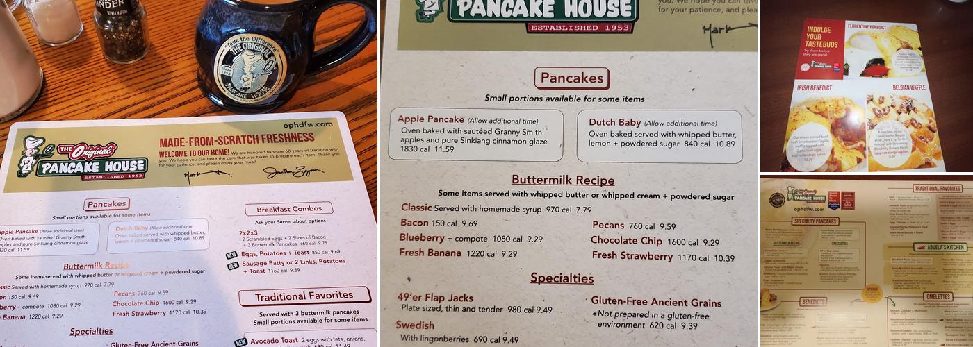 The Original Pancake House Menu
