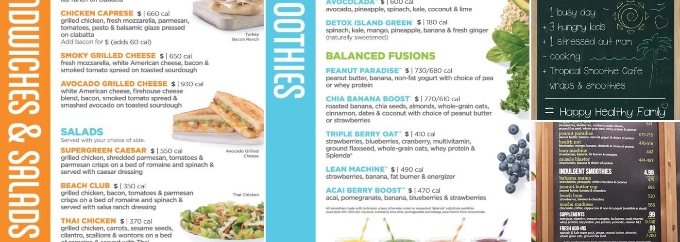 Tropical Smoothie Cafe Menu