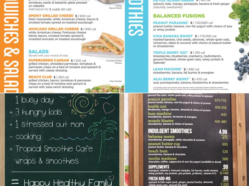 Tropical Smoothie Cafe Menu