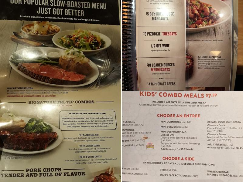 BJ's Restaurant & Brewhouse Menu