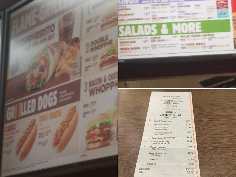 Burger King Menu