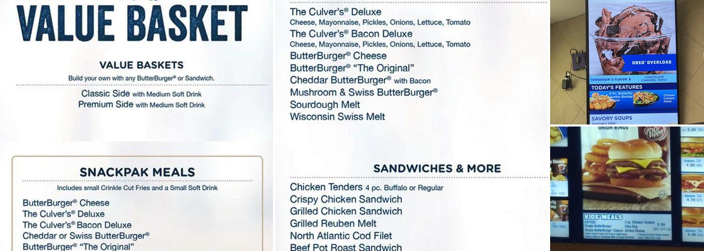 Culver’s Menu