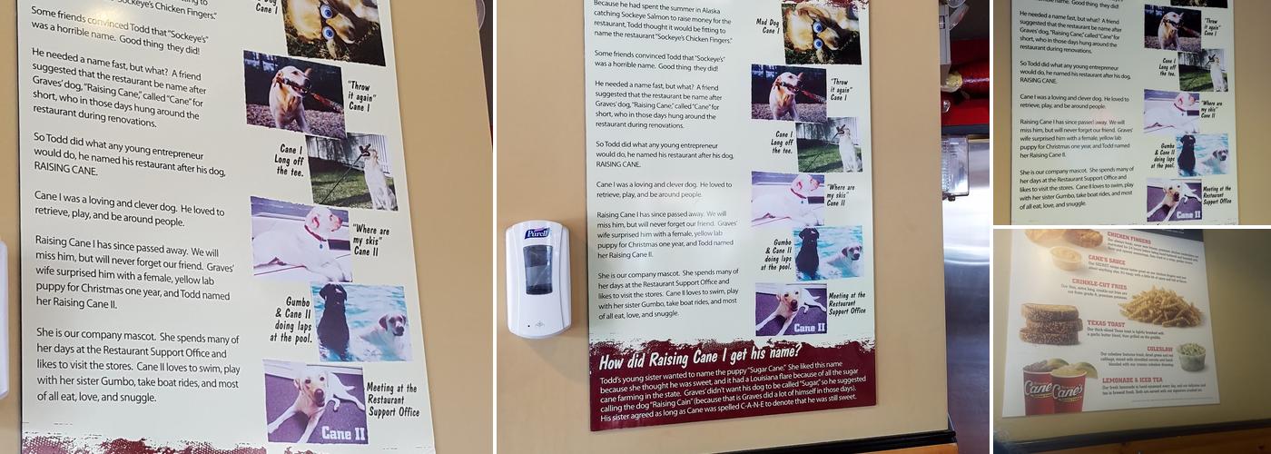 Raising Cane's Chicken Fingers Menu