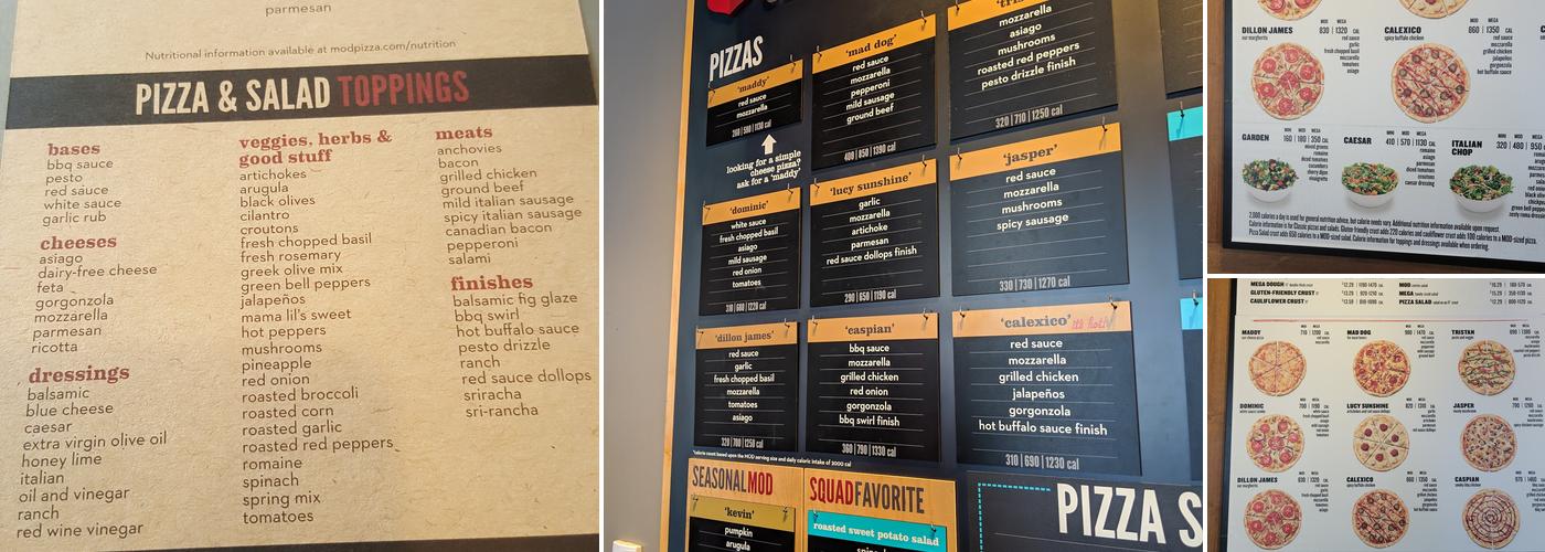 MOD Pizza Menu