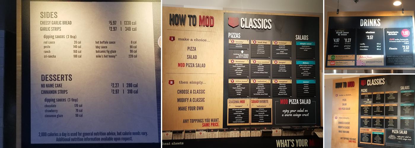MOD Pizza Menu