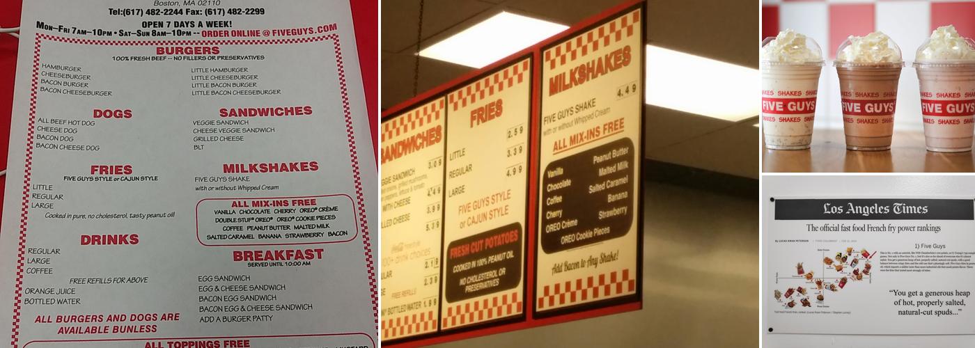 Five Guys Menu