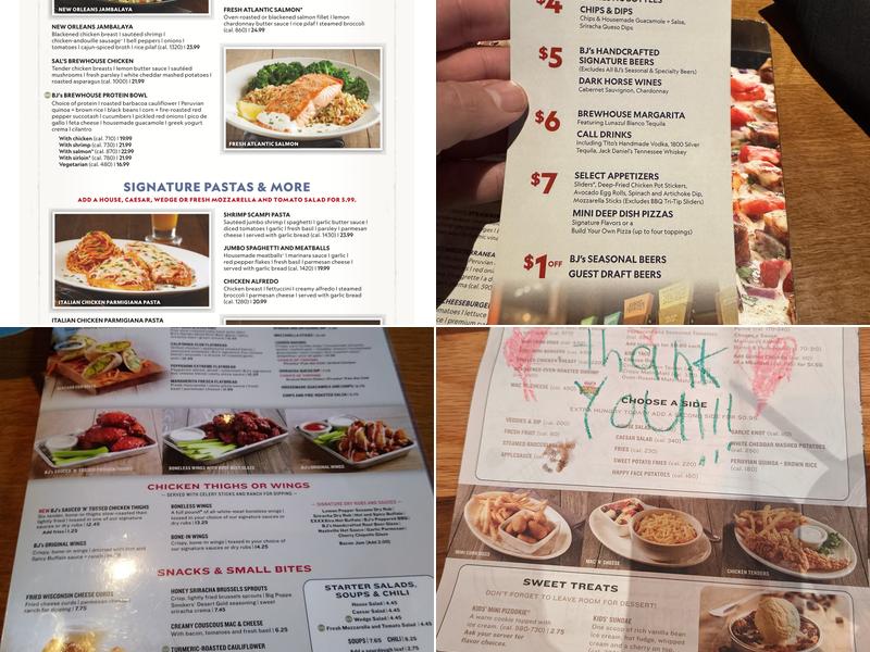 BJ's Restaurant & Brewhouse Menu