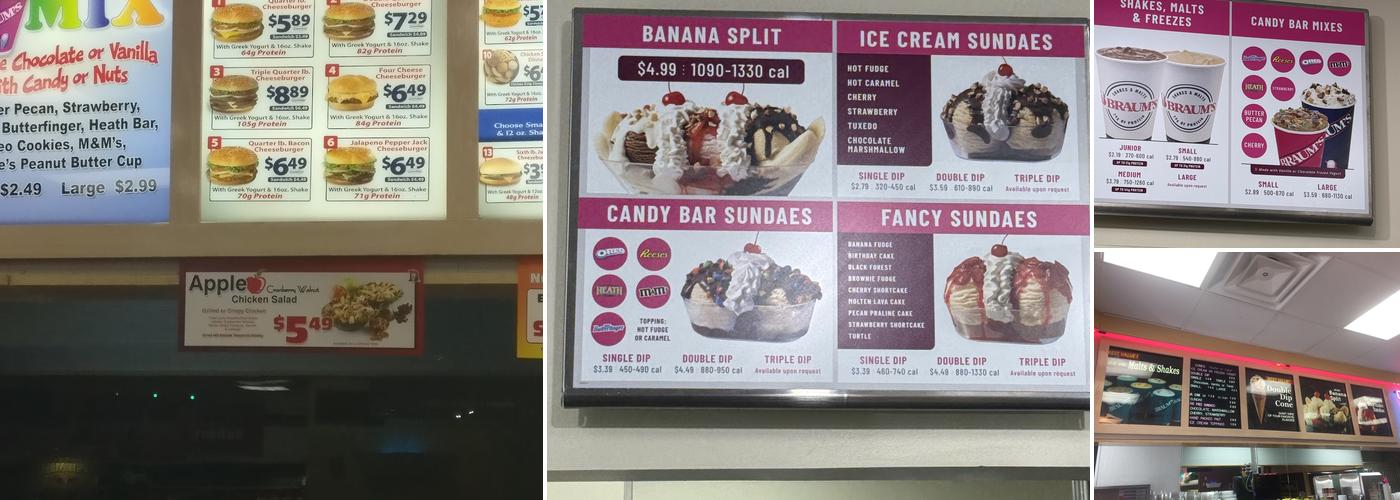 Braum's Ice Cream & Dairy Store Menu