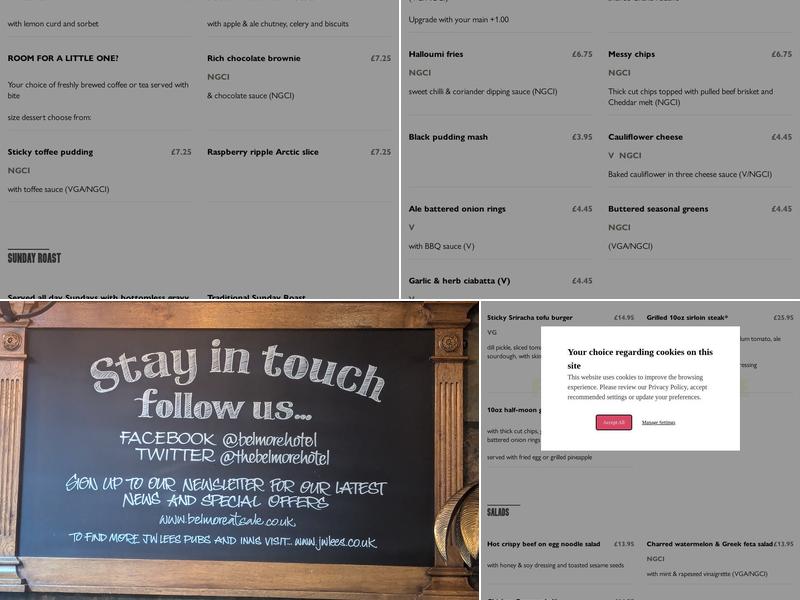 The Belmore At Sale Menu