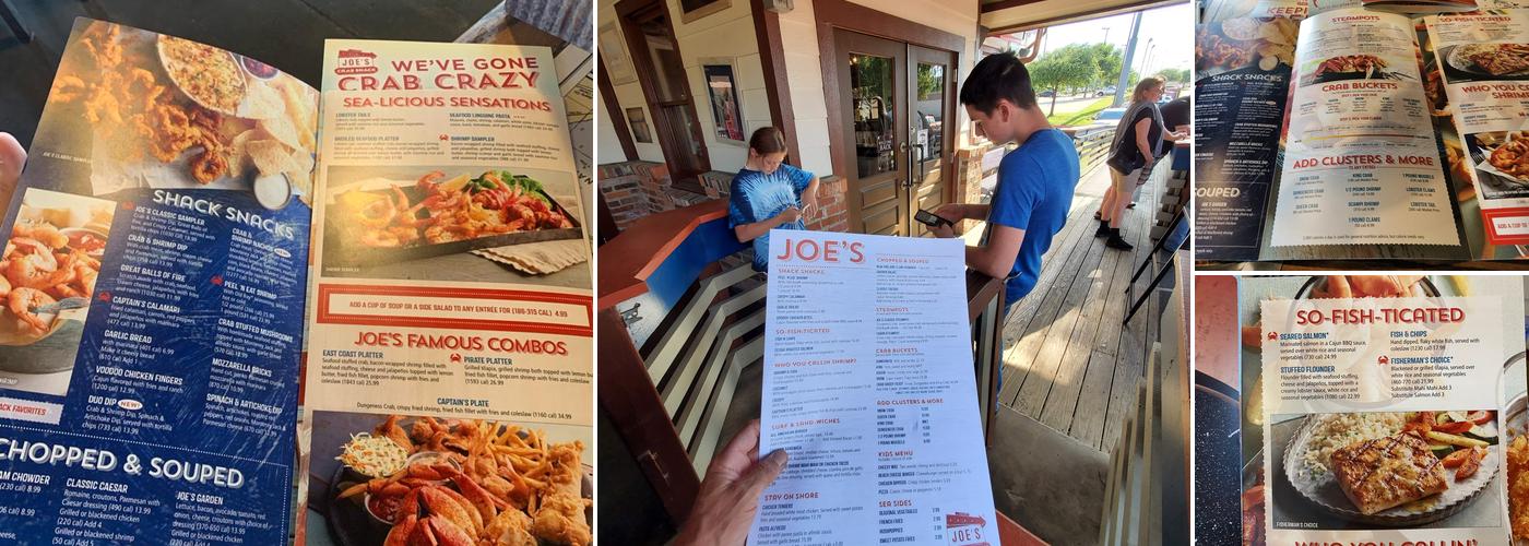 Joe's Crab Shack Menu