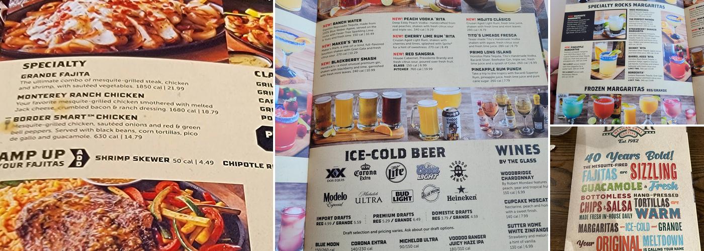 On The Border Mexican Grill & Cantina Menu