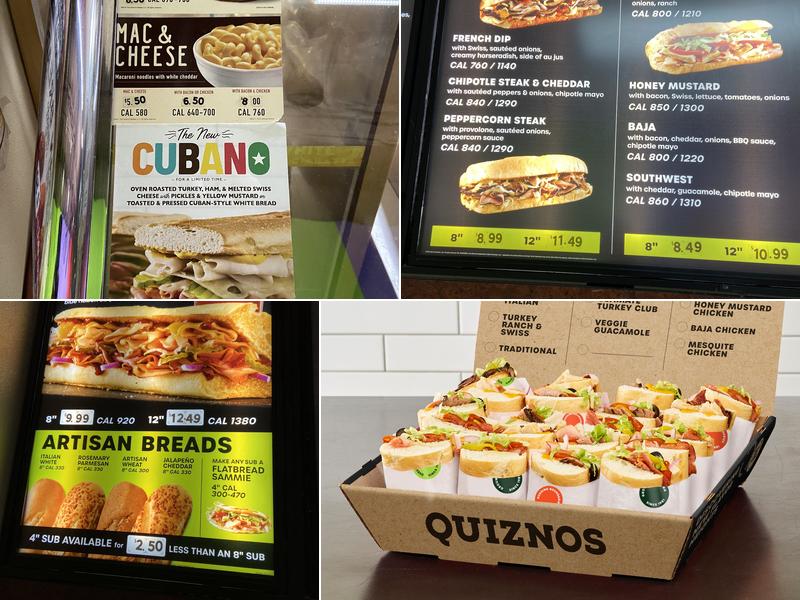 Quiznos Menu