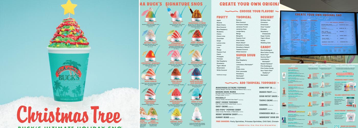 Bahama Buck's Menu