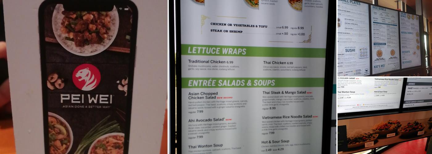 Pei Wei Asian Kitchen Menu