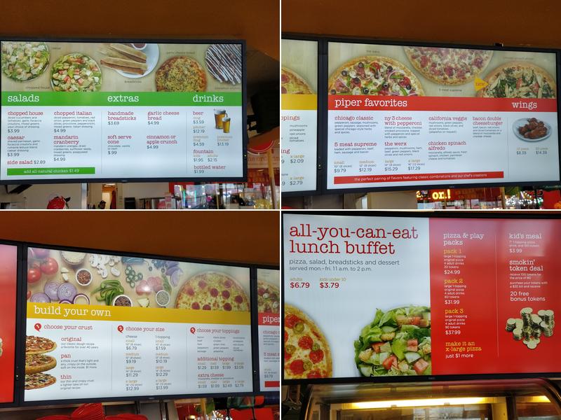 Peter Piper Pizza Menu