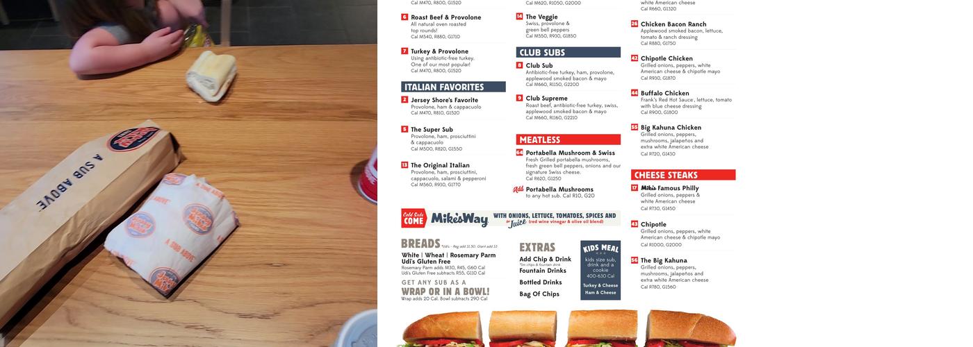 Jersey Mike's Subs Menu