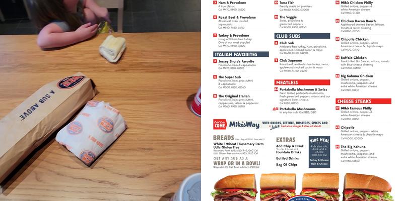 Jersey Mike's Subs Menu