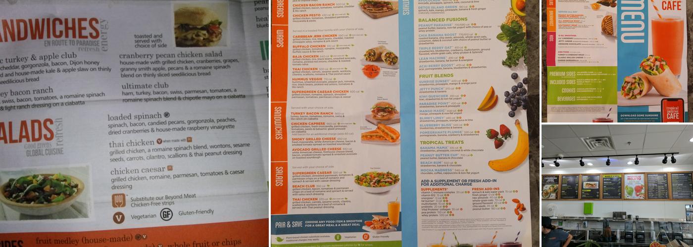 Tropical Smoothie Cafe Menu