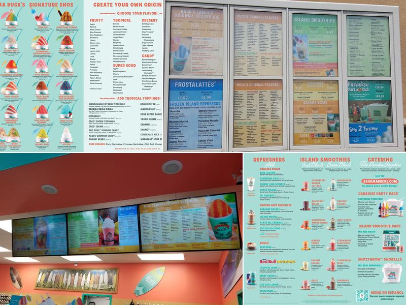 Bahama Buck's - Corpus Christi Menu