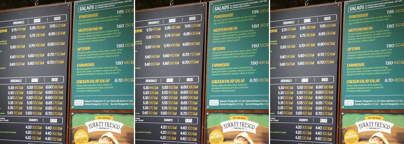 Potbelly Sandwich Shop Menu