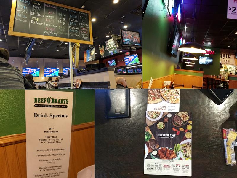 Beef 'O' Brady's Menu