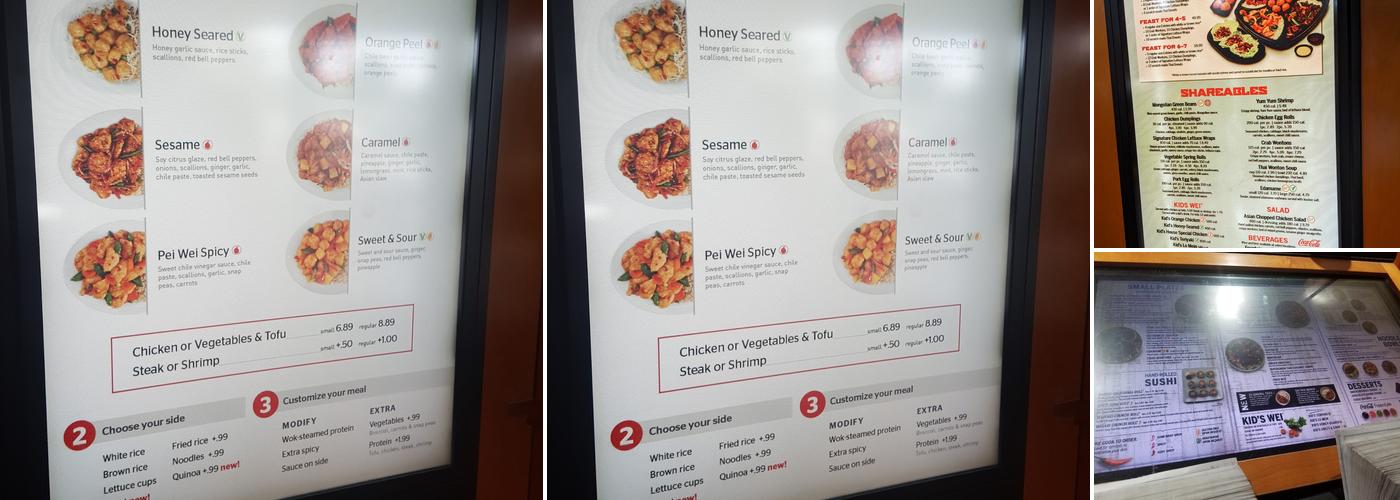 Pei Wei Asian Kitchen Menu