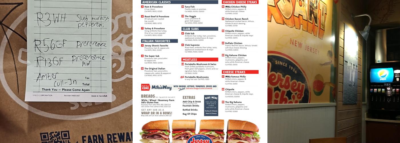Jersey Mike's Subs Menu