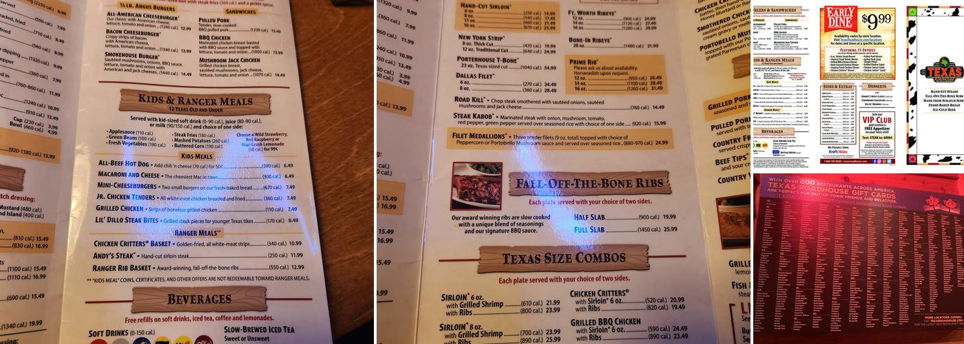 Texas Roadhouse Menu
