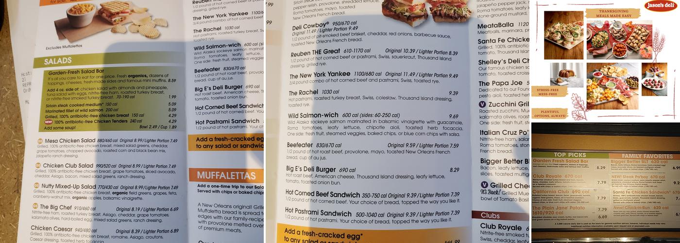 Jason's Deli Menu