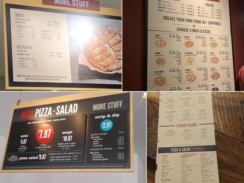 MOD Pizza Menu