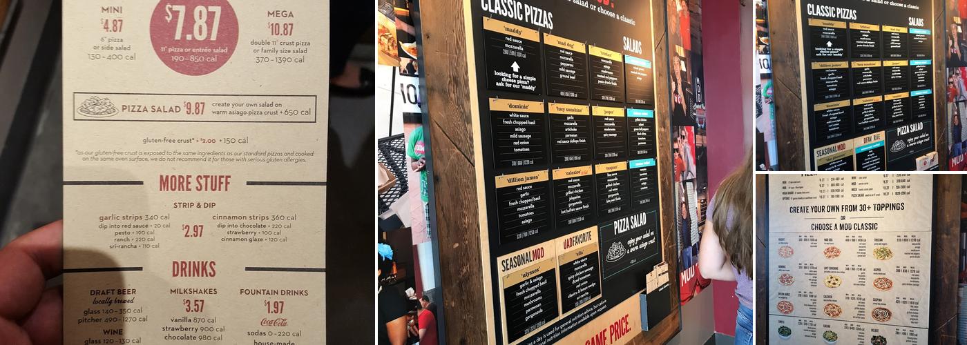 MOD Pizza Menu