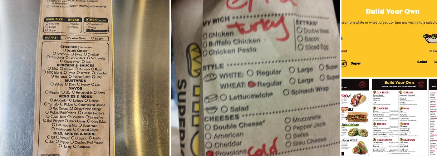 Which Wich Superior Sandwiches Menu