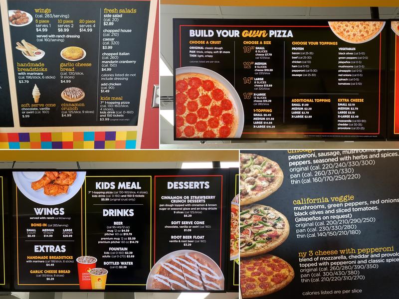 Peter Piper Pizza Menu