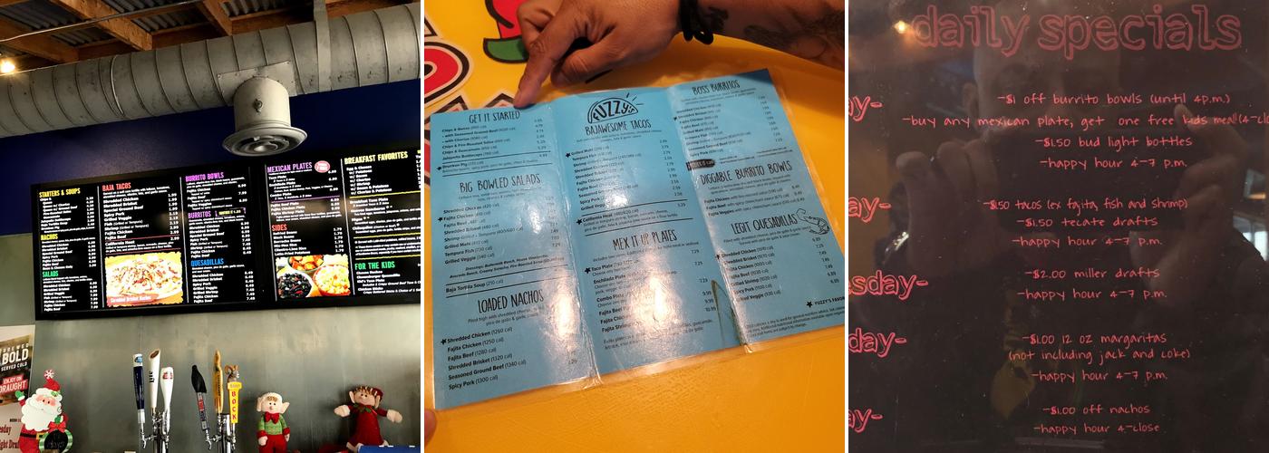 Fuzzy's Taco Shop Menu