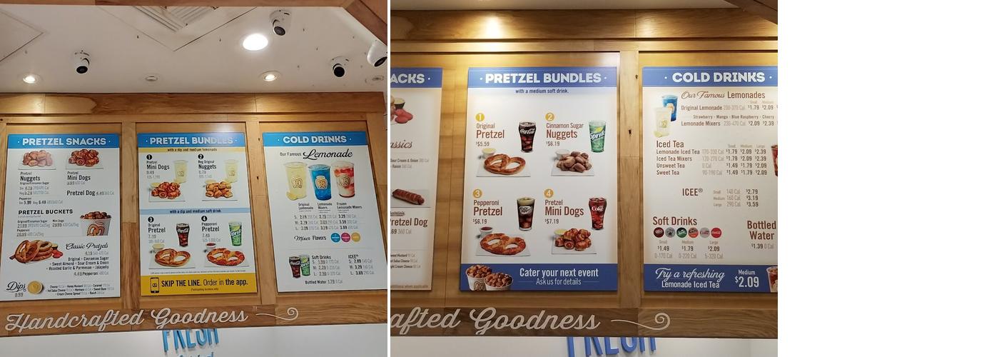 Auntie Anne's Menu