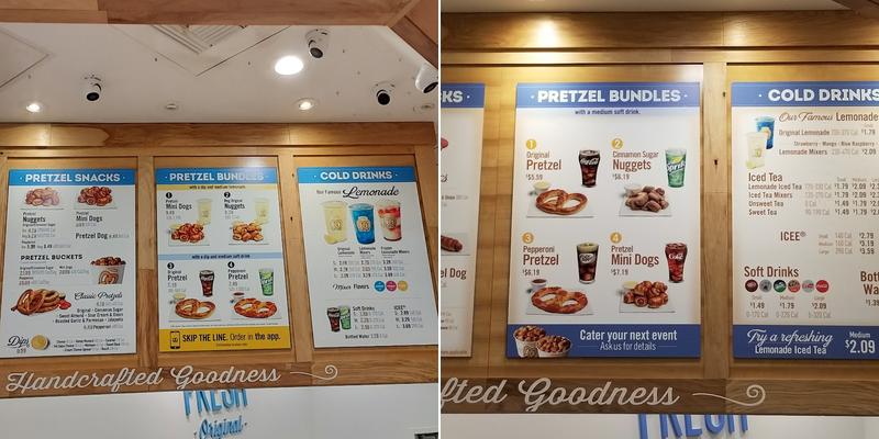 Auntie Anne's Menu