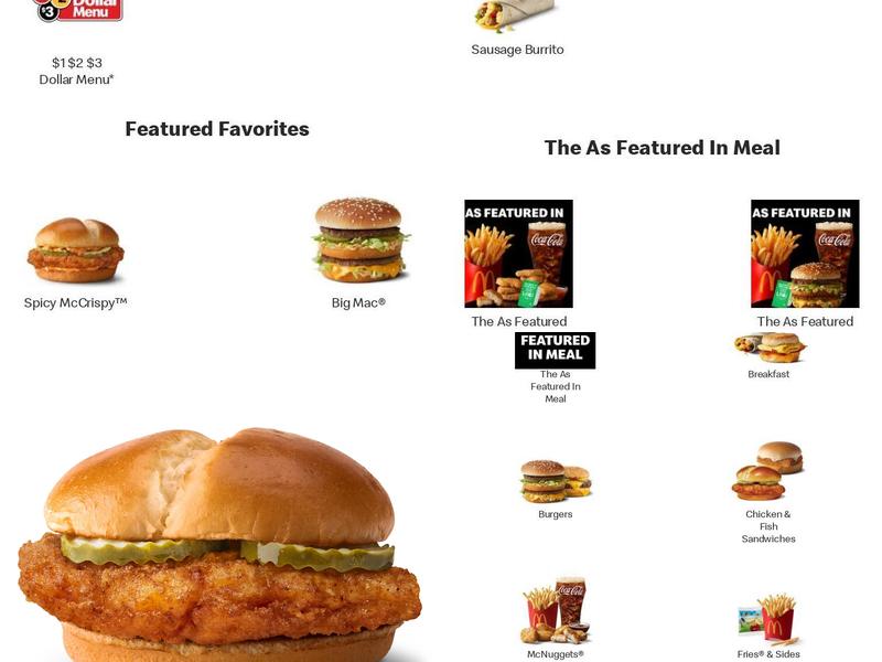 McDonald's Menu