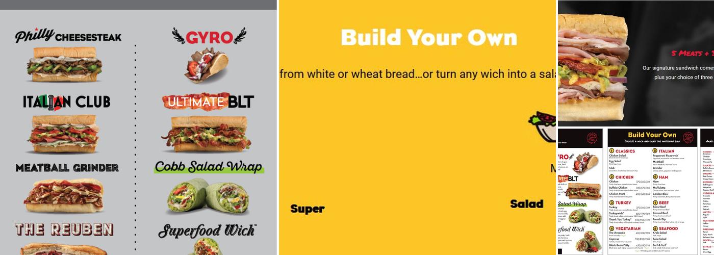 Which Wich UNT Menu