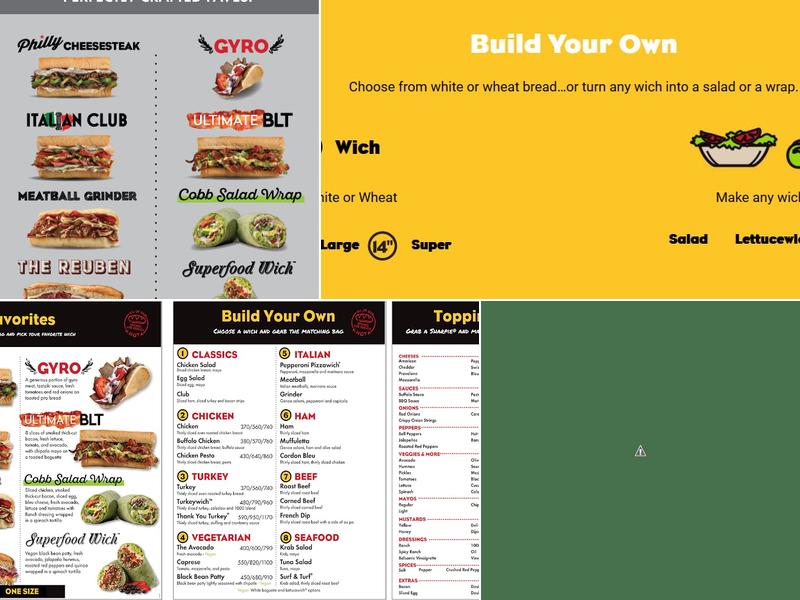 Which Wich UNT Menu