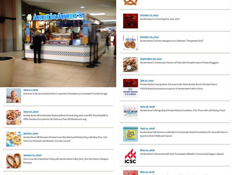 Auntie Anne's Menu