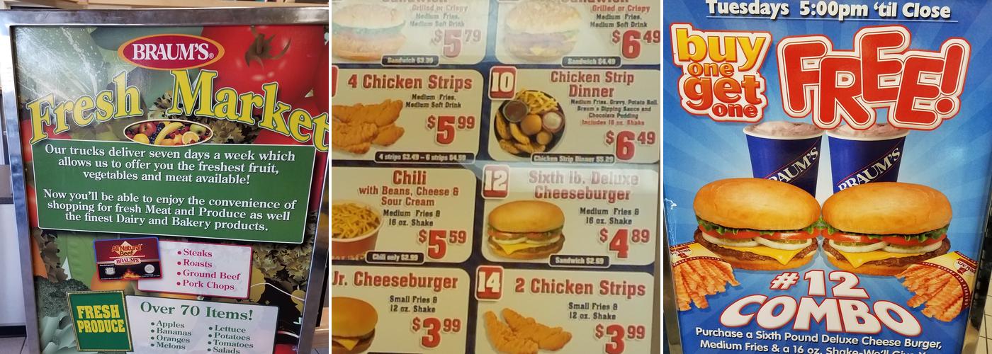 Braum's Ice Cream & Dairy Store Menu