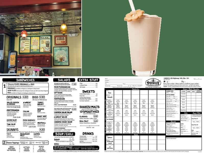 Potbelly Sandwich Shop Menu
