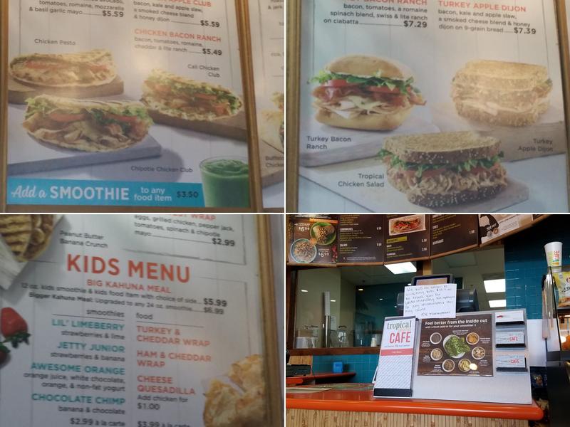 Tropical Smoothie Cafe Menu