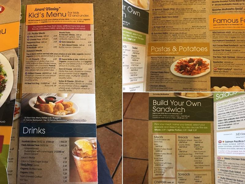 Jason's Deli Menu